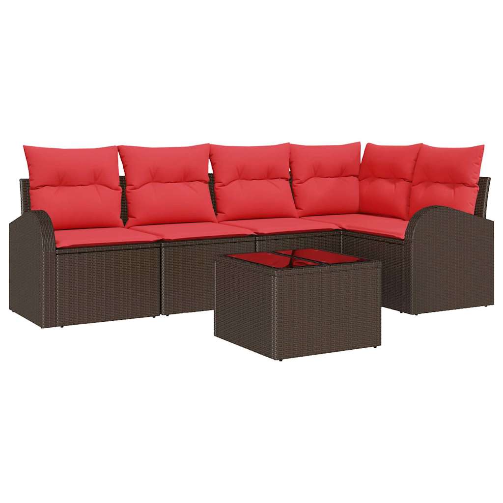 Ensemble de canapé de jardin Marron polyrotin