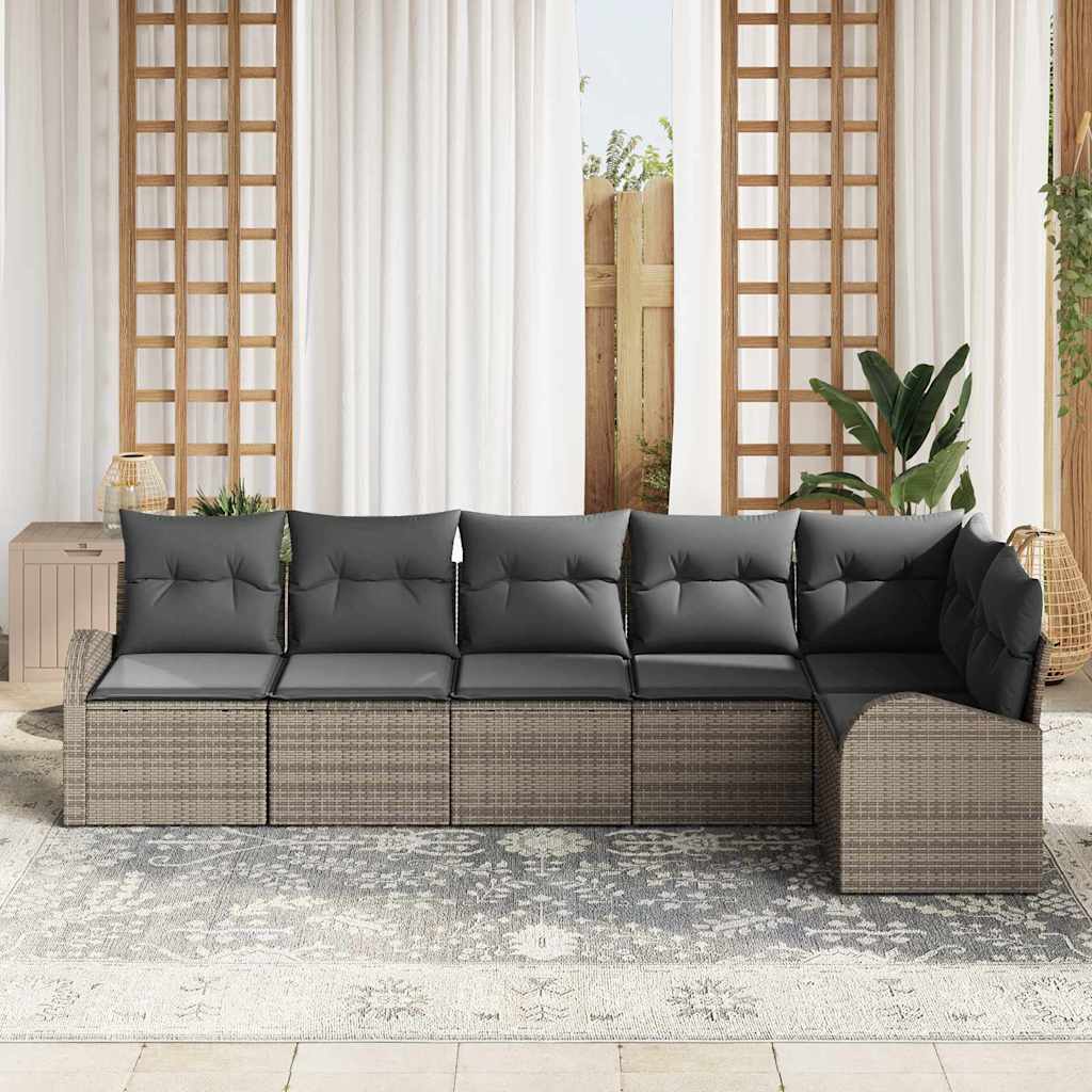 Ensemble de canapé de jardin Gris polyrotin