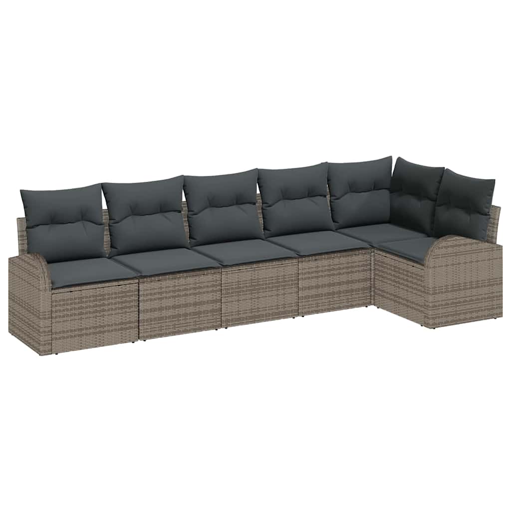 Ensemble de canapé de jardin Gris polyrotin
