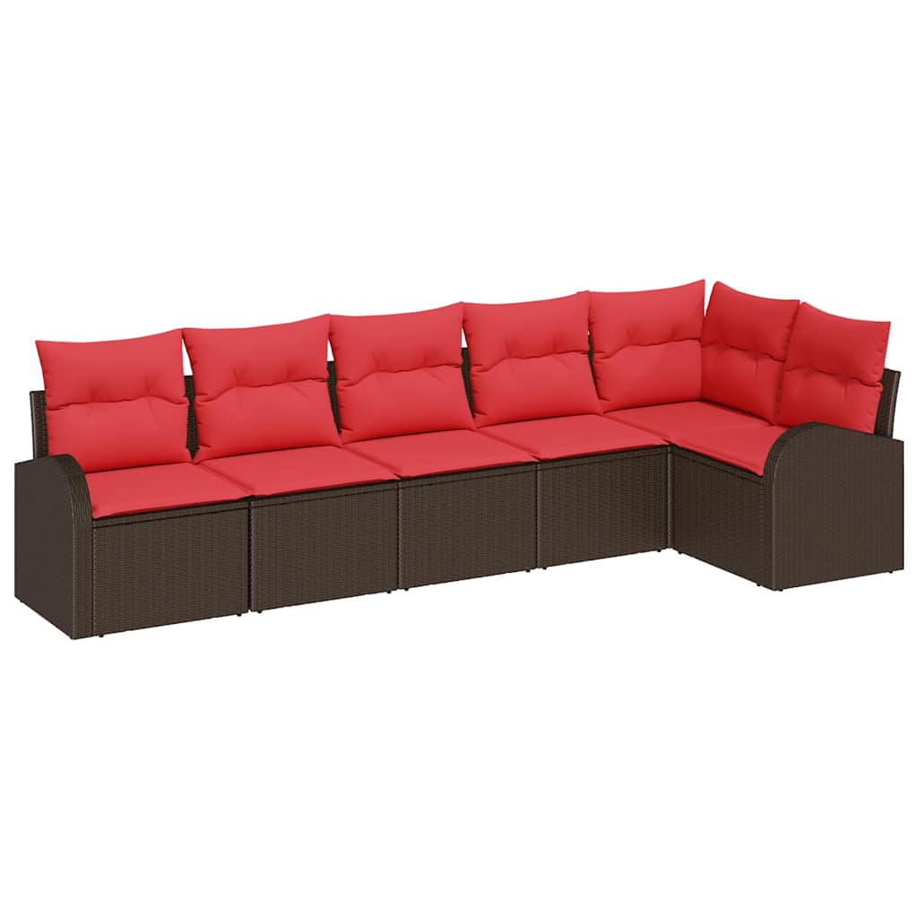Ensemble de canapé de jardin Marron polyrotin