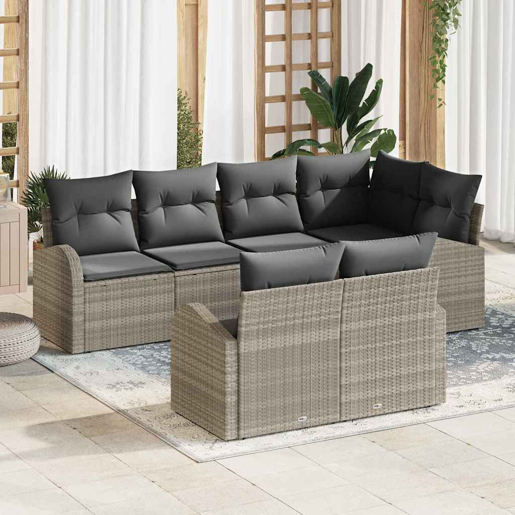 Ensemble de canapé de jardin Gris clair polyrotin