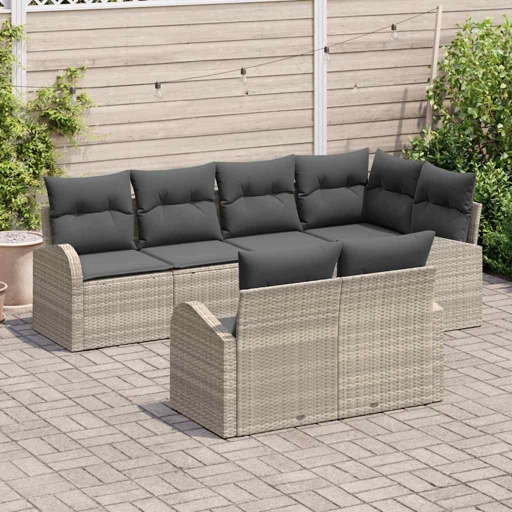 Ensemble de canapé de jardin Gris clair polyrotin