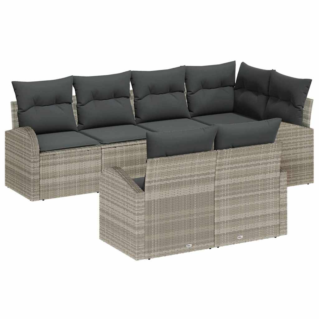Ensemble de canapé de jardin Gris clair polyrotin