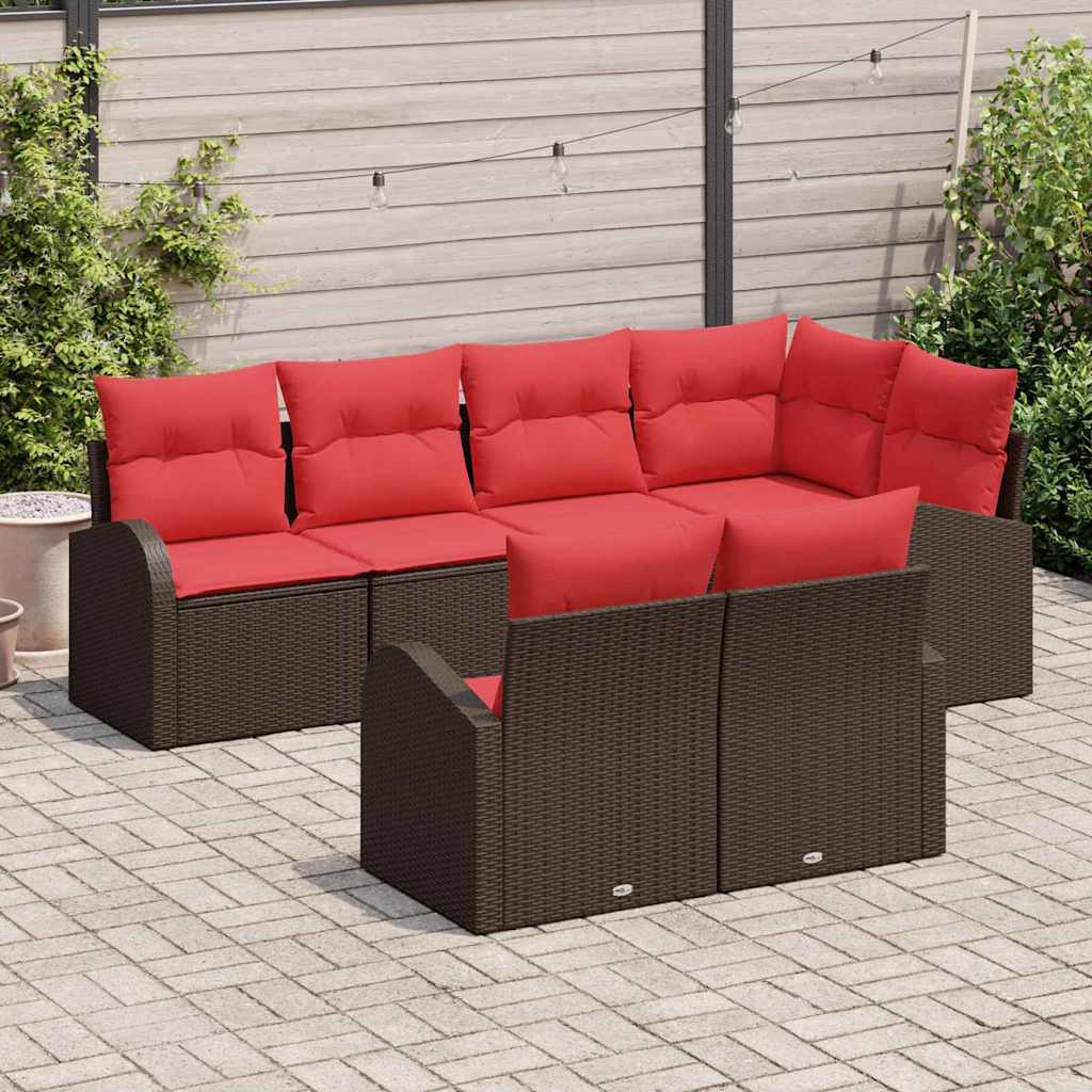 Ensemble de canapé de jardin Marron polyrotin