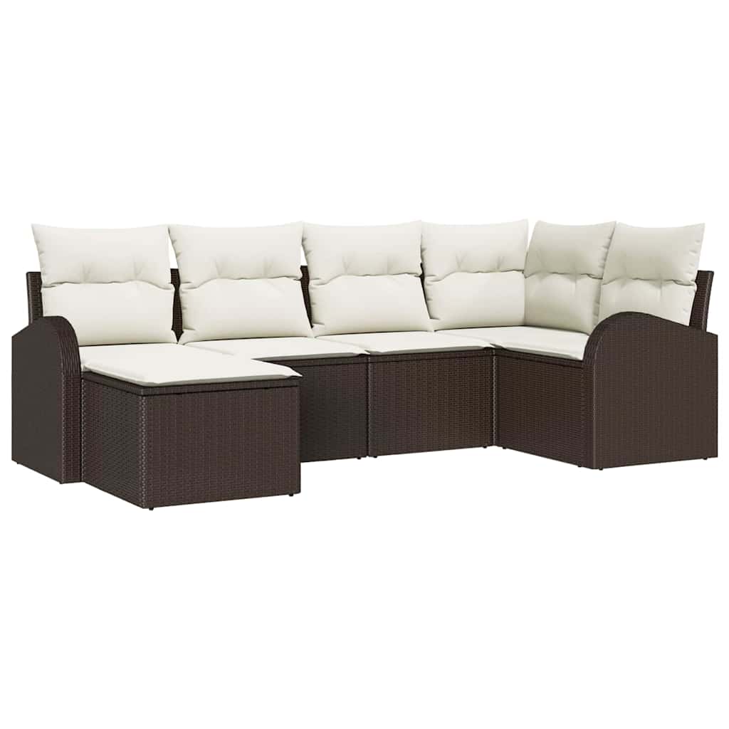 Ensemble de canapé de jardin Marron polyrotin