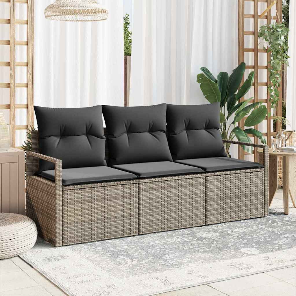 Ensemble de Canapés 3 pc Gris polyrotin