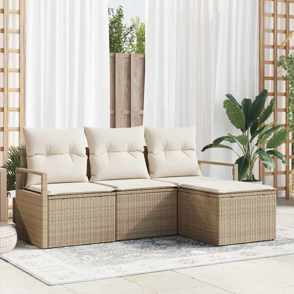 Ensemble de Canapés 4 pcs Beige polyrotin