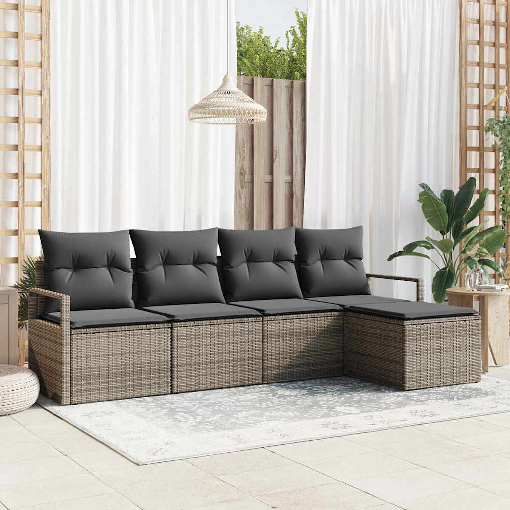 Ensemble de Canapés 5 pc Gris polyrotin