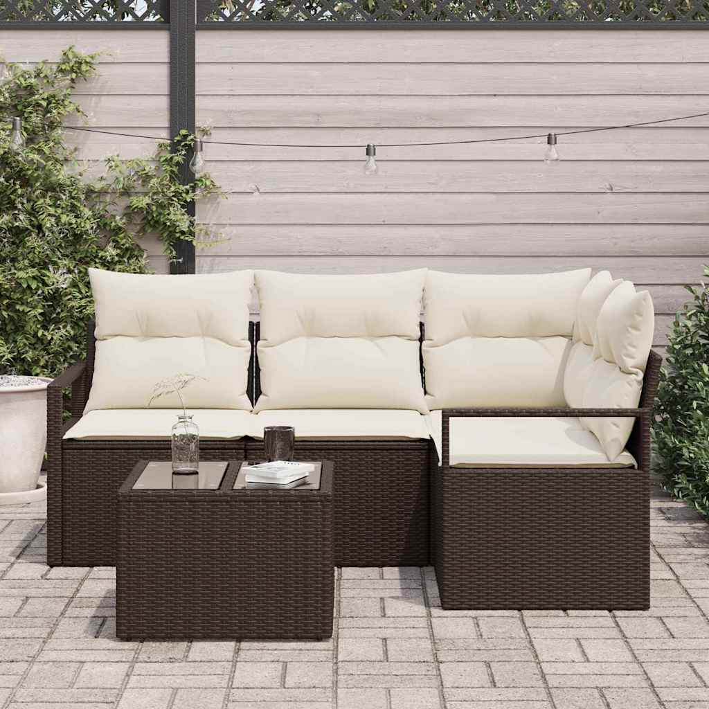 Ensemble de Canapés 5 pcs Marron polyrotin
