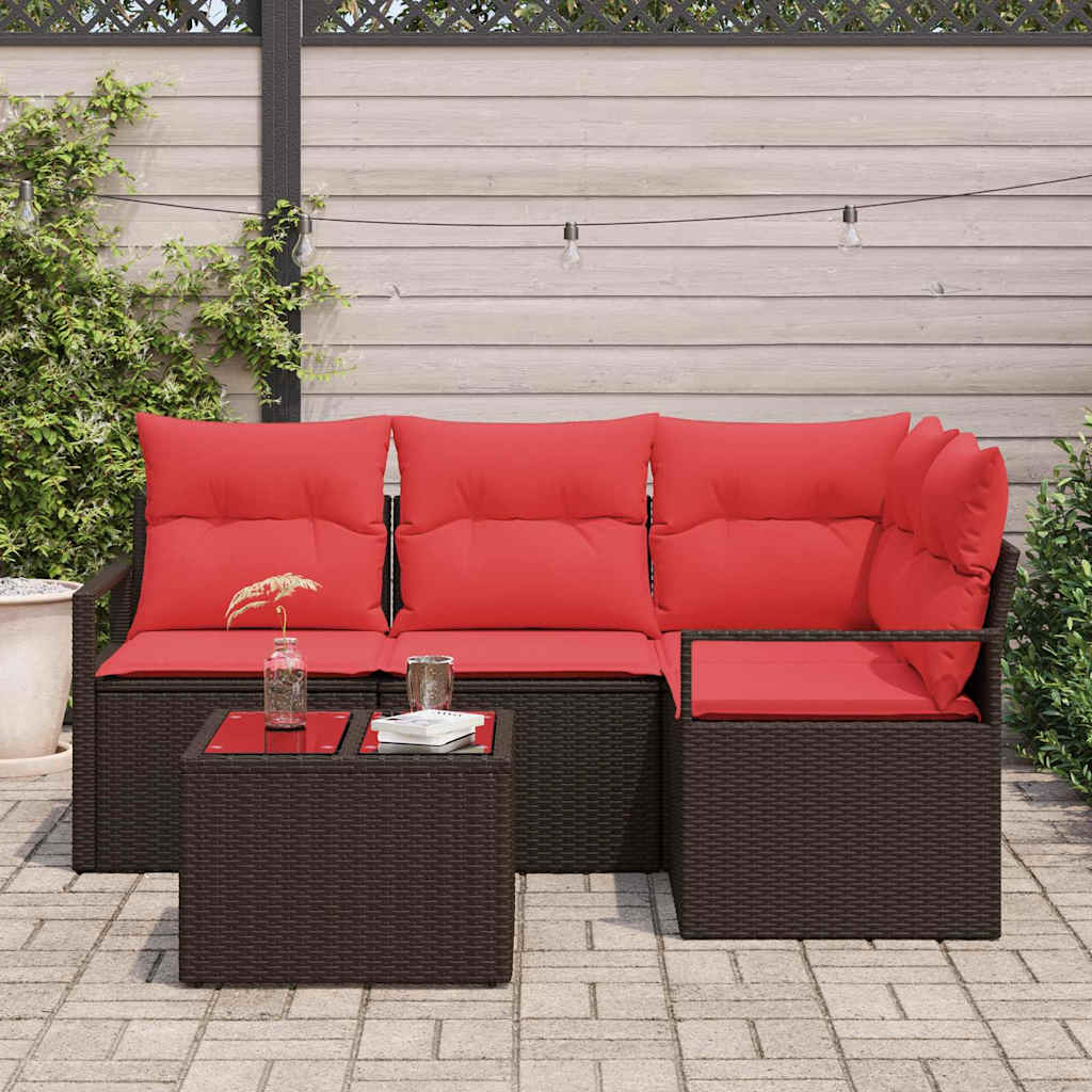 Ensemble de Canapés 5 pc Marron polyrotin