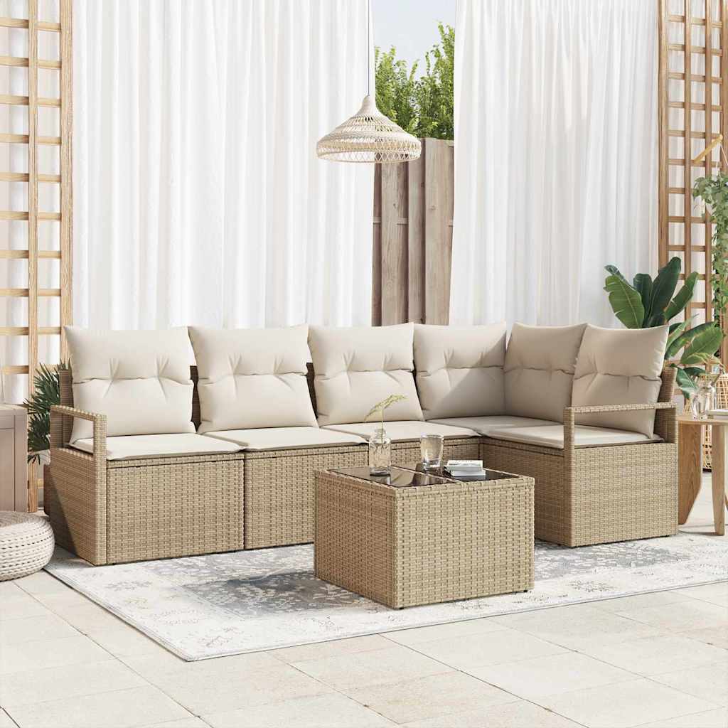 Ensemble de Canapés 6 pcs Beige polyrotin