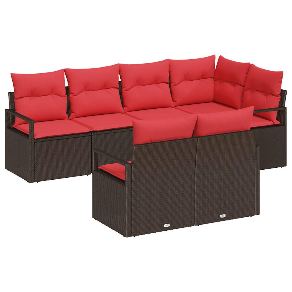 Ensemble de Canapés 7 pcs Marron polyrotin