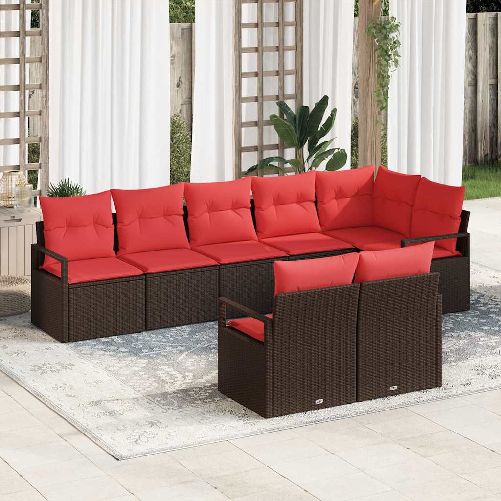 Ensemble de Canapés 8 pc Marron polyrotin