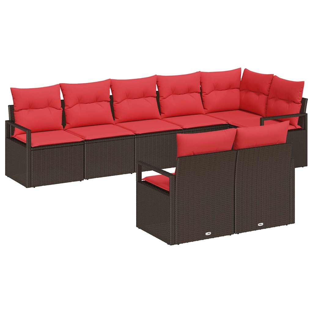 Ensemble de Canapés 8 pcs Marron polyrotin