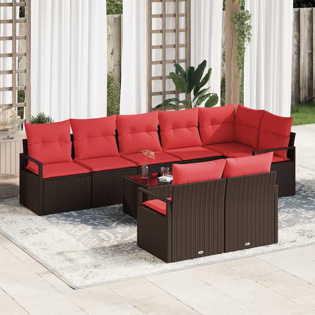 Ensemble de Canapés 9 pc Marron polyrotin