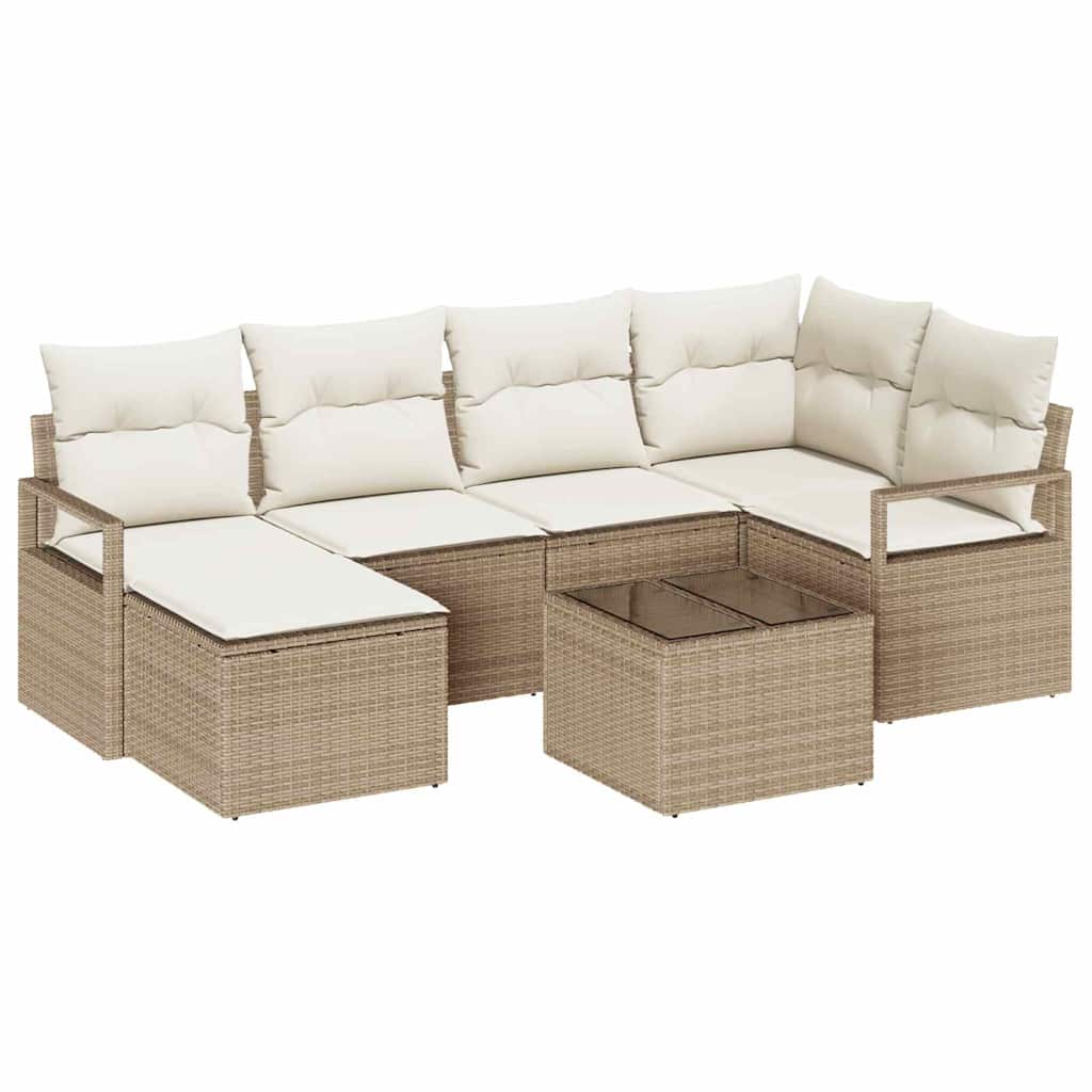 Ensemble de Canapés 7 pcs Beige polyrotin