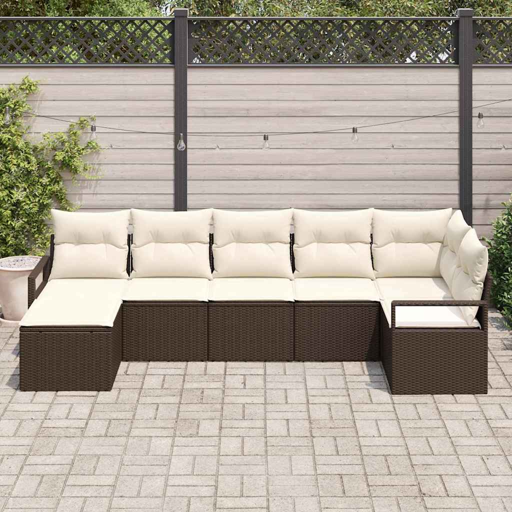 Ensemble de Canapés 7 pc Marron polyrotin