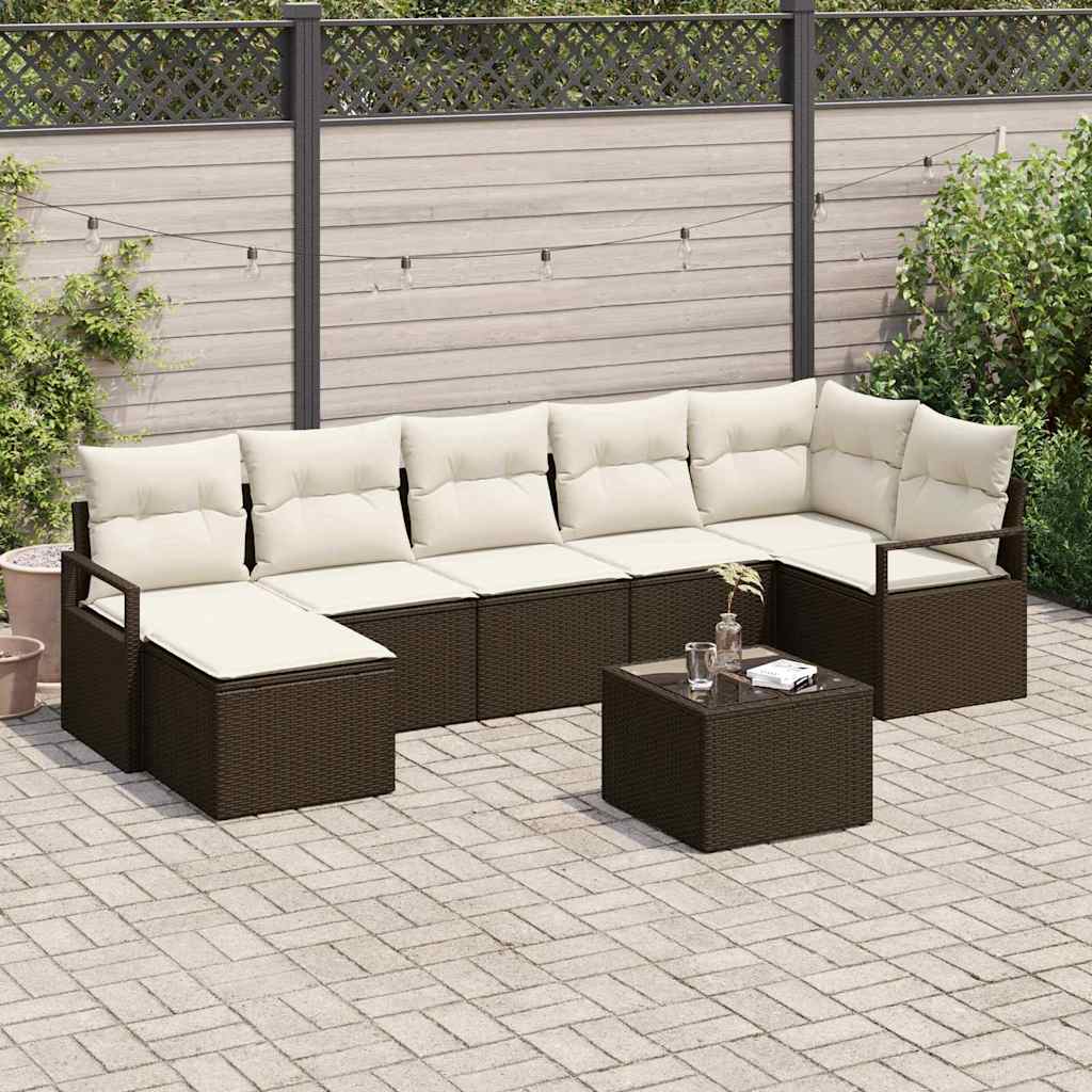 Ensemble de Canapés 8 pc Marron polyrotin