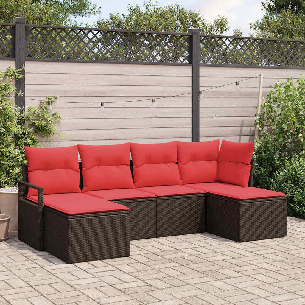 Ensemble de Canapés 6 pc Marron polyrotin
