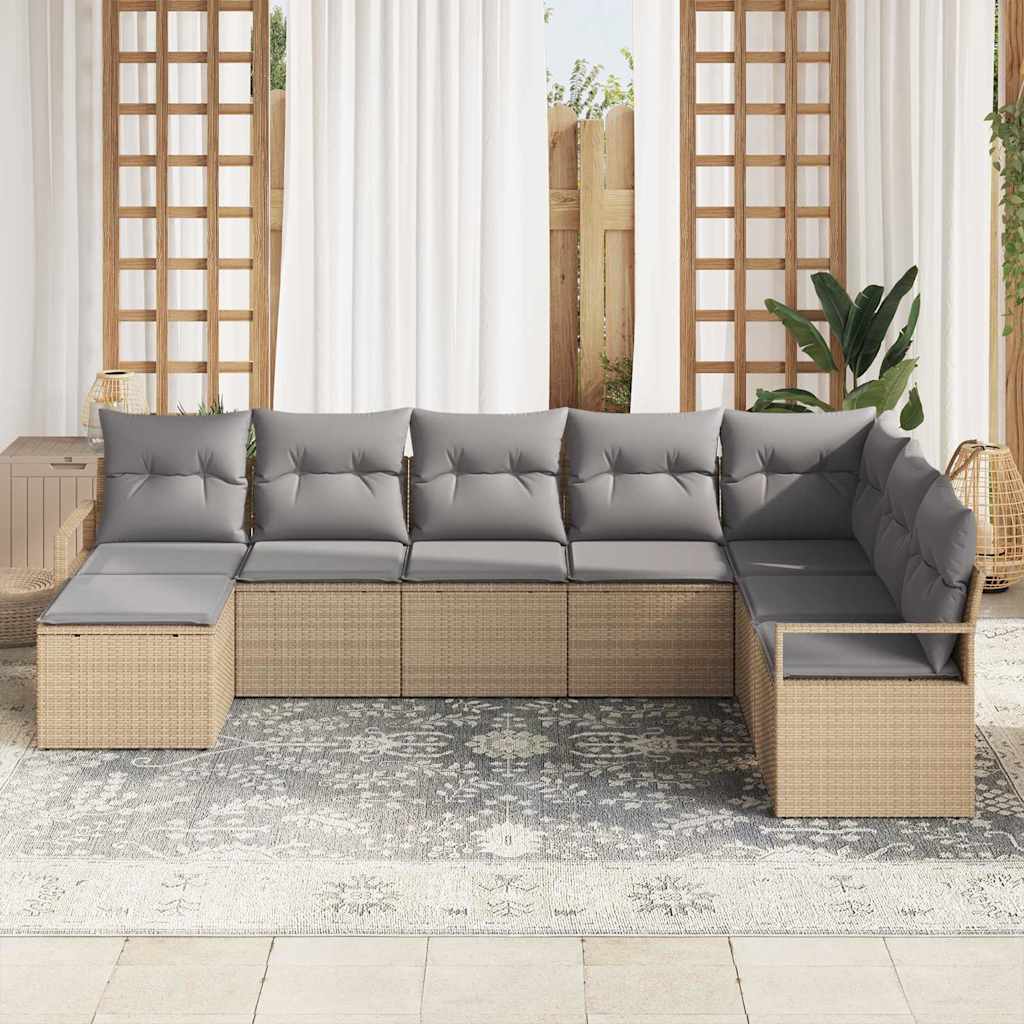 Ensemble de Canapés 8 pc Beige polyrotin