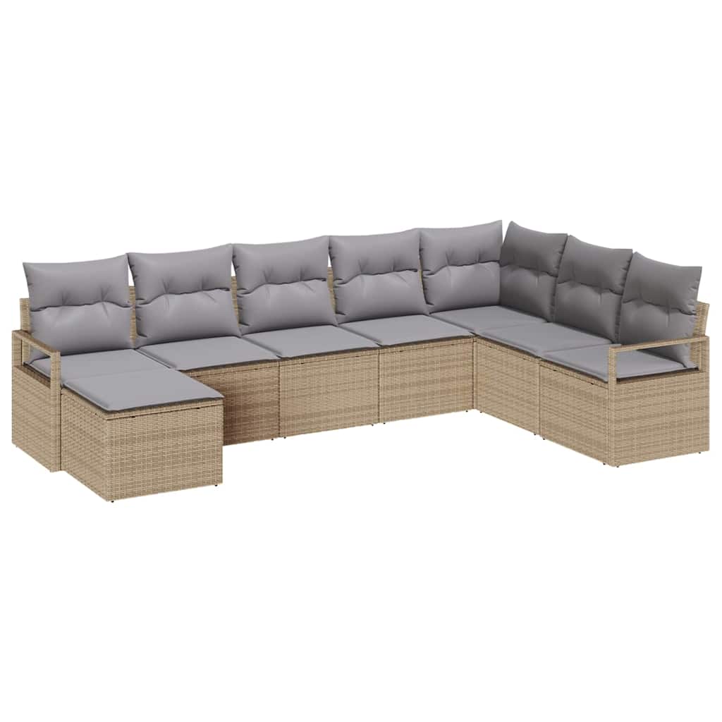 Ensemble de Canapés 8 pc Beige polyrotin