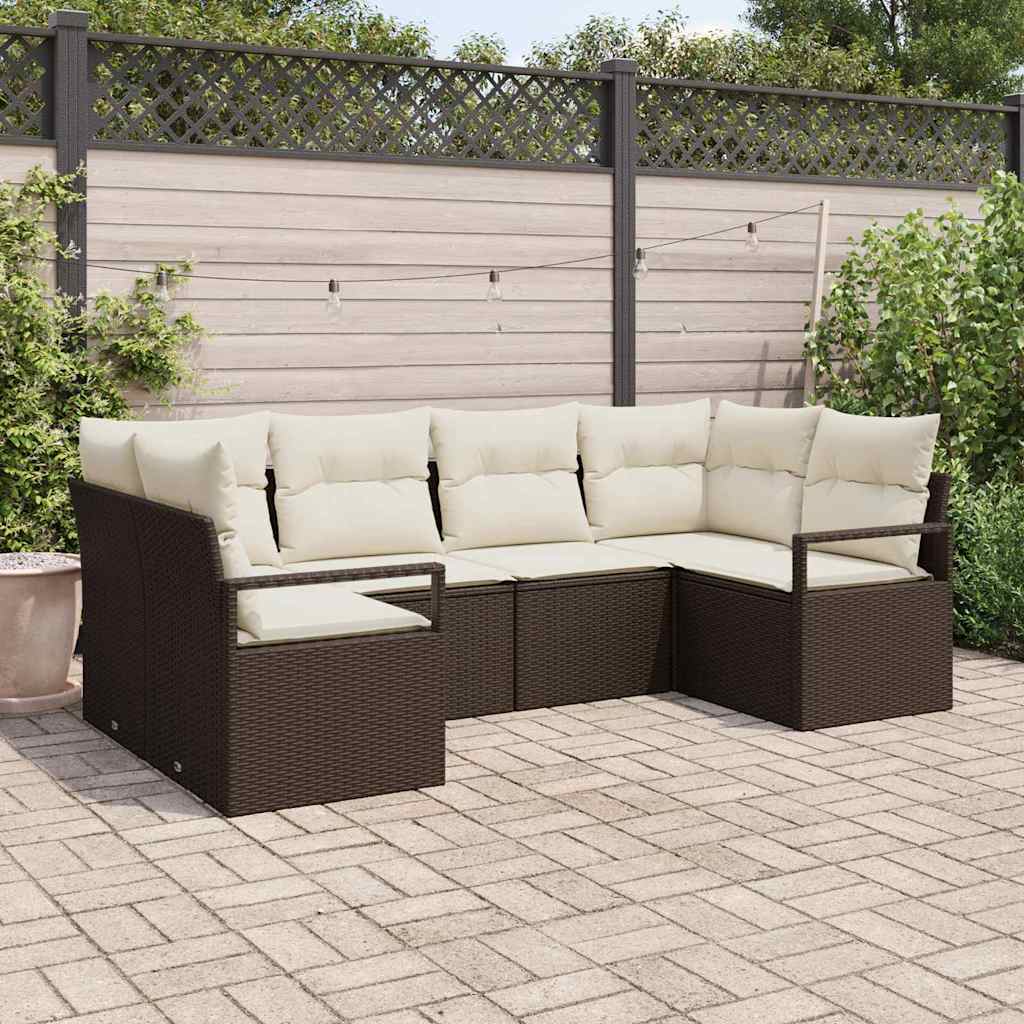 Ensemble de Canapés 6 pc Marron polyrotin