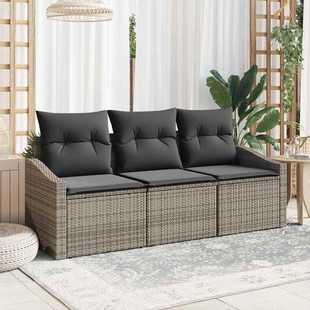 Ensemble de Canapés 3 pc Gris polyrotin