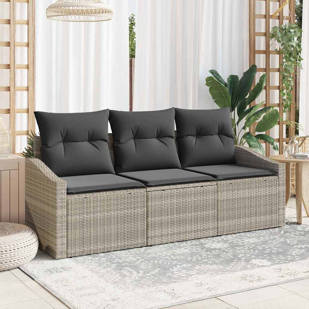 Ensemble de Canapés 3 pc Gris clair polyrotin