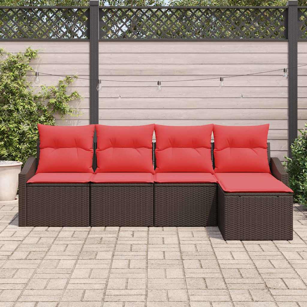 Ensemble de Canapés 5 pc Marron polyrotin