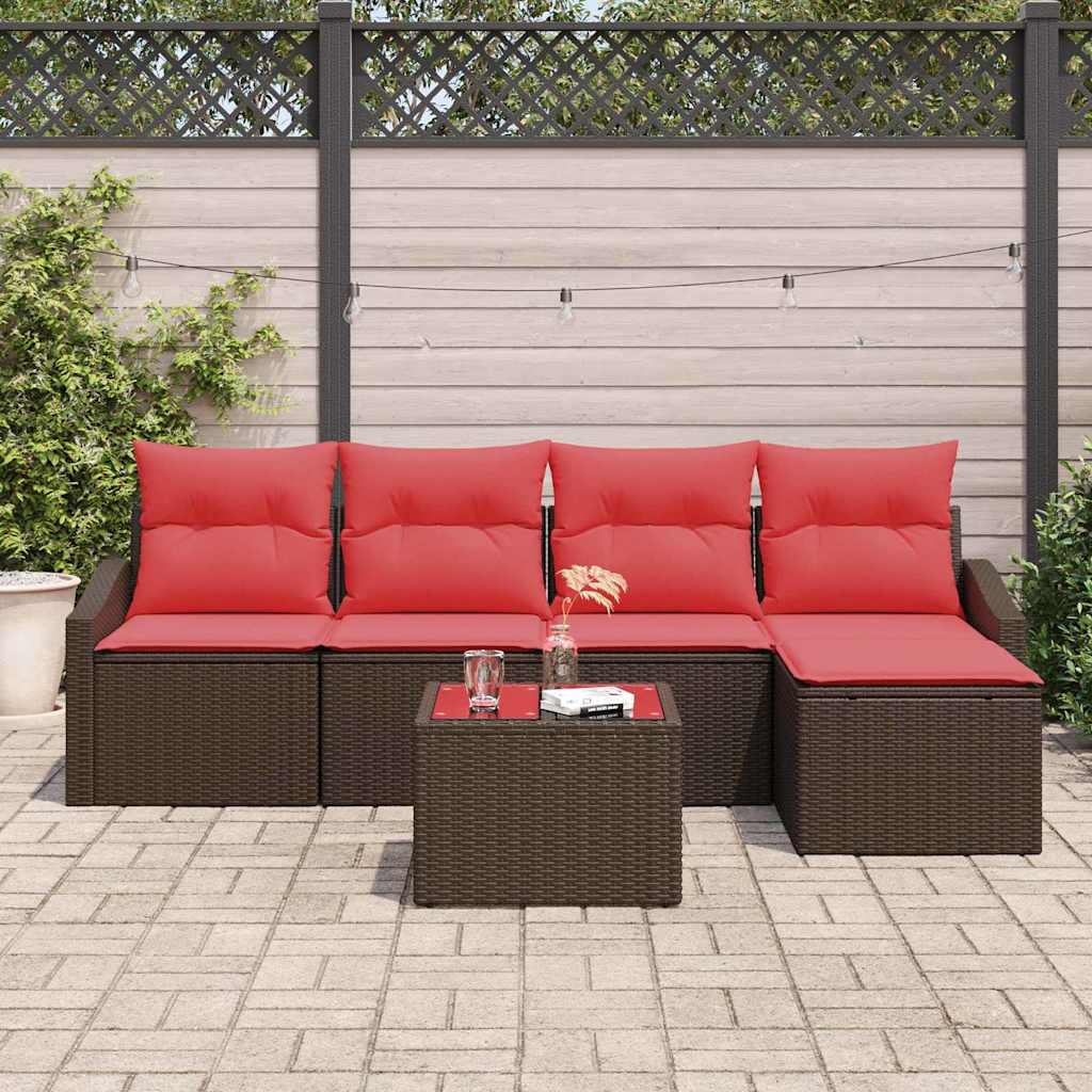 Ensemble de Canapés 6 pc Marron polyrotin