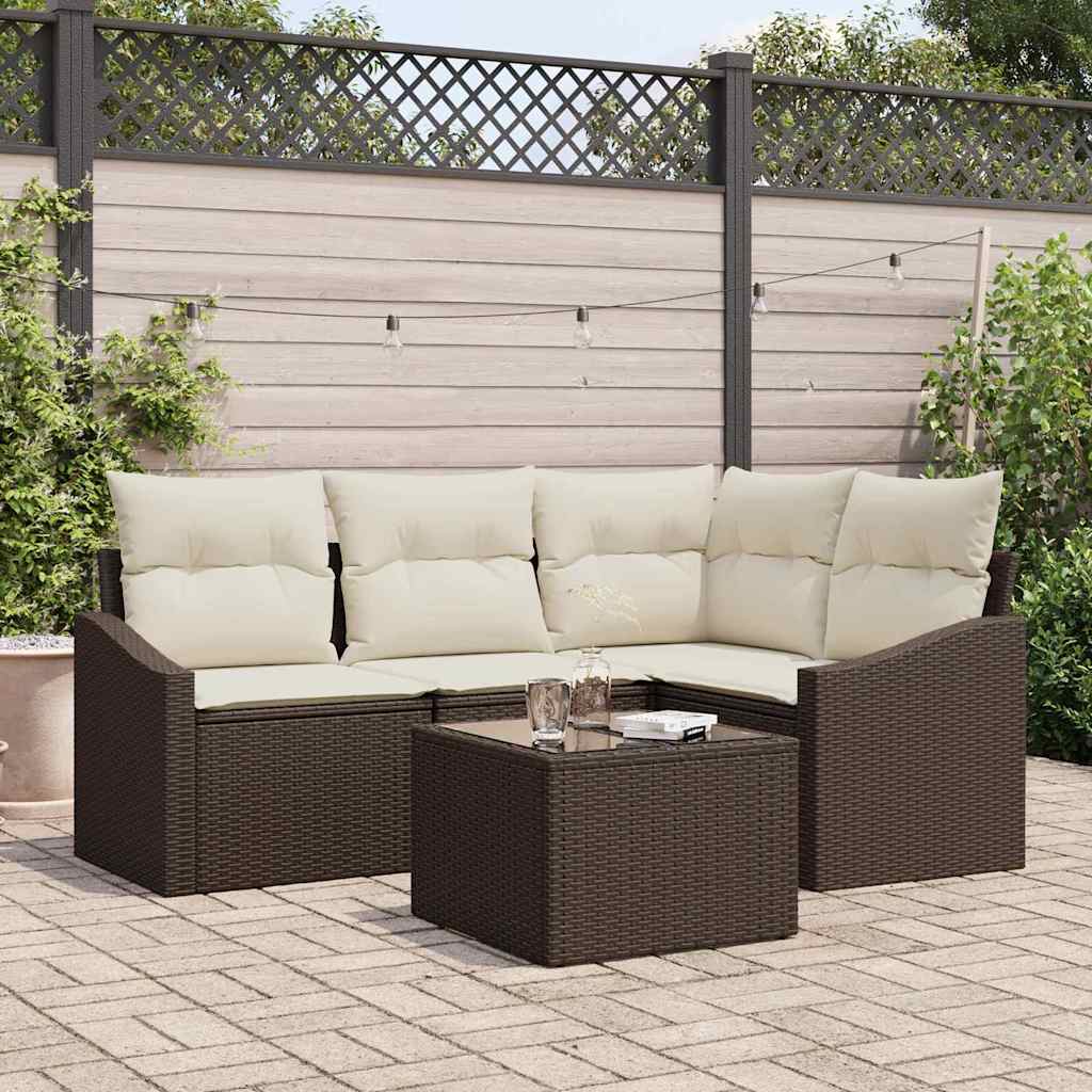 Ensemble de Canapés 5 pc Marron polyrotin
