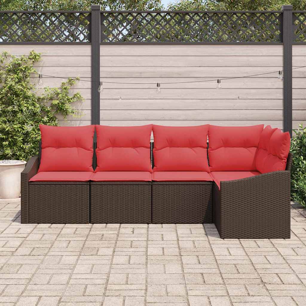 Ensemble de Canapés 5 pc Marron polyrotin
