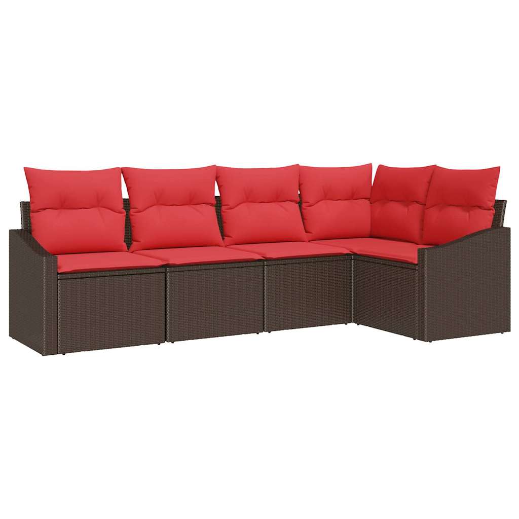 Ensemble de Canapés 5 pc Marron polyrotin