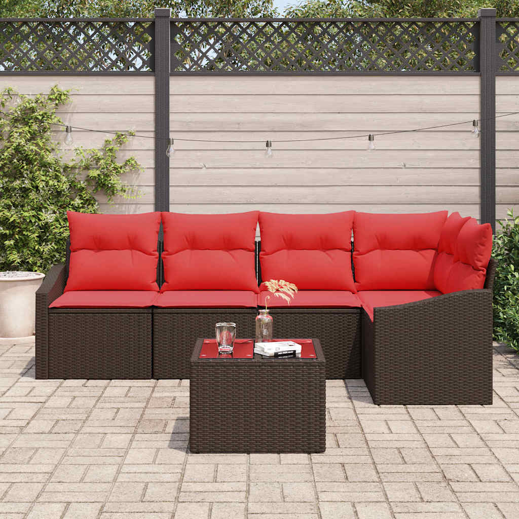 Ensemble de Canapés 6 pc Marron polyrotin