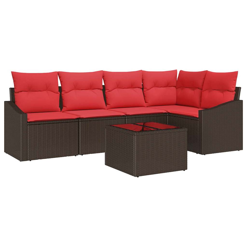Ensemble de Canapés 6 pc Marron polyrotin