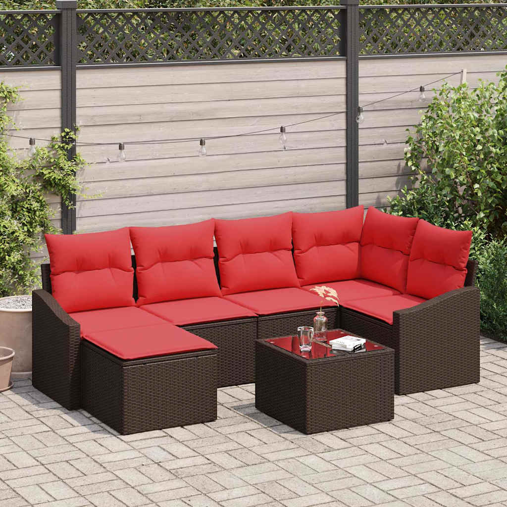 Ensemble de Canapés 7 pc Marron polyrotin