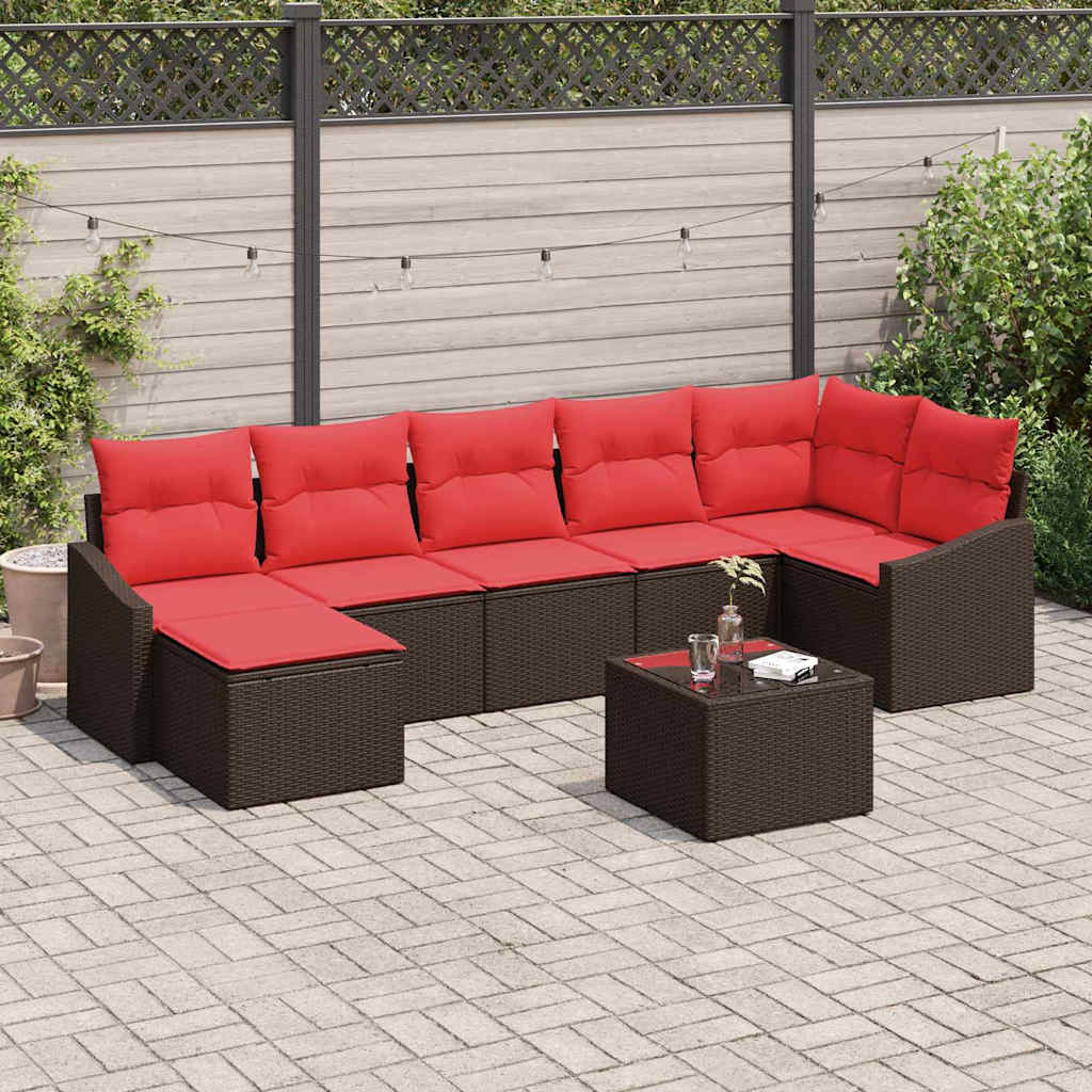 Ensemble de Canapés 8 pc Marron polyrotin