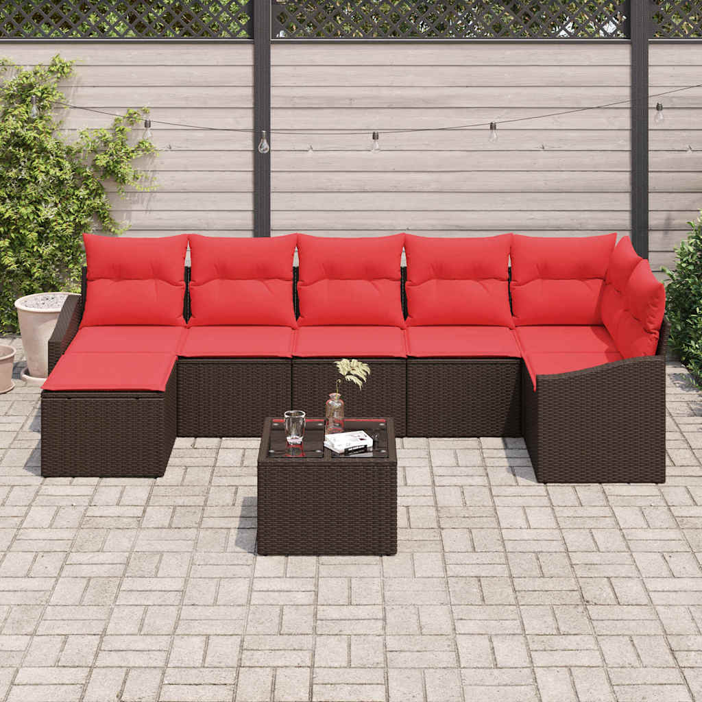 Ensemble de Canapés 8 pc Marron polyrotin