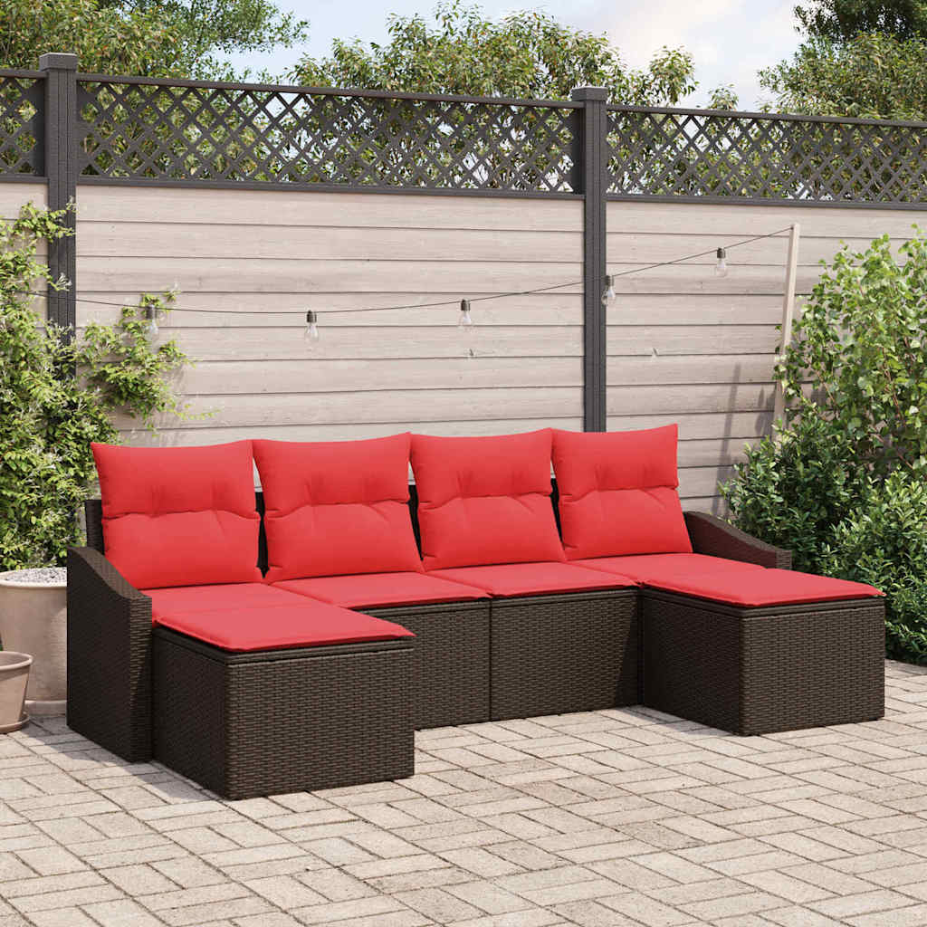 Ensemble de Canapés 6 pc Marron polyrotin