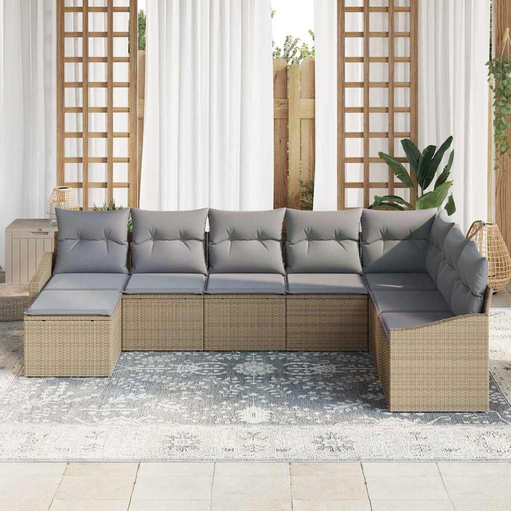 Ensemble de Canapés 8 pc Beige polyrotin