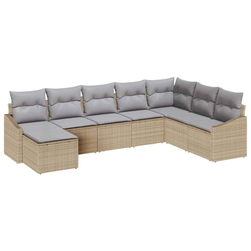 Ensemble de Canapés 8 pc Beige polyrotin
