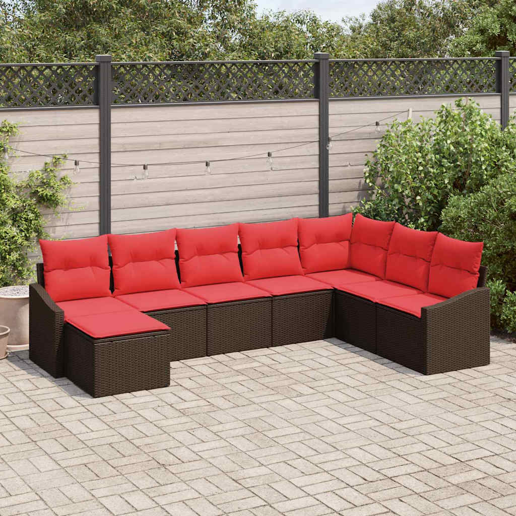 Ensemble de Canapés 8 pc Marron polyrotin