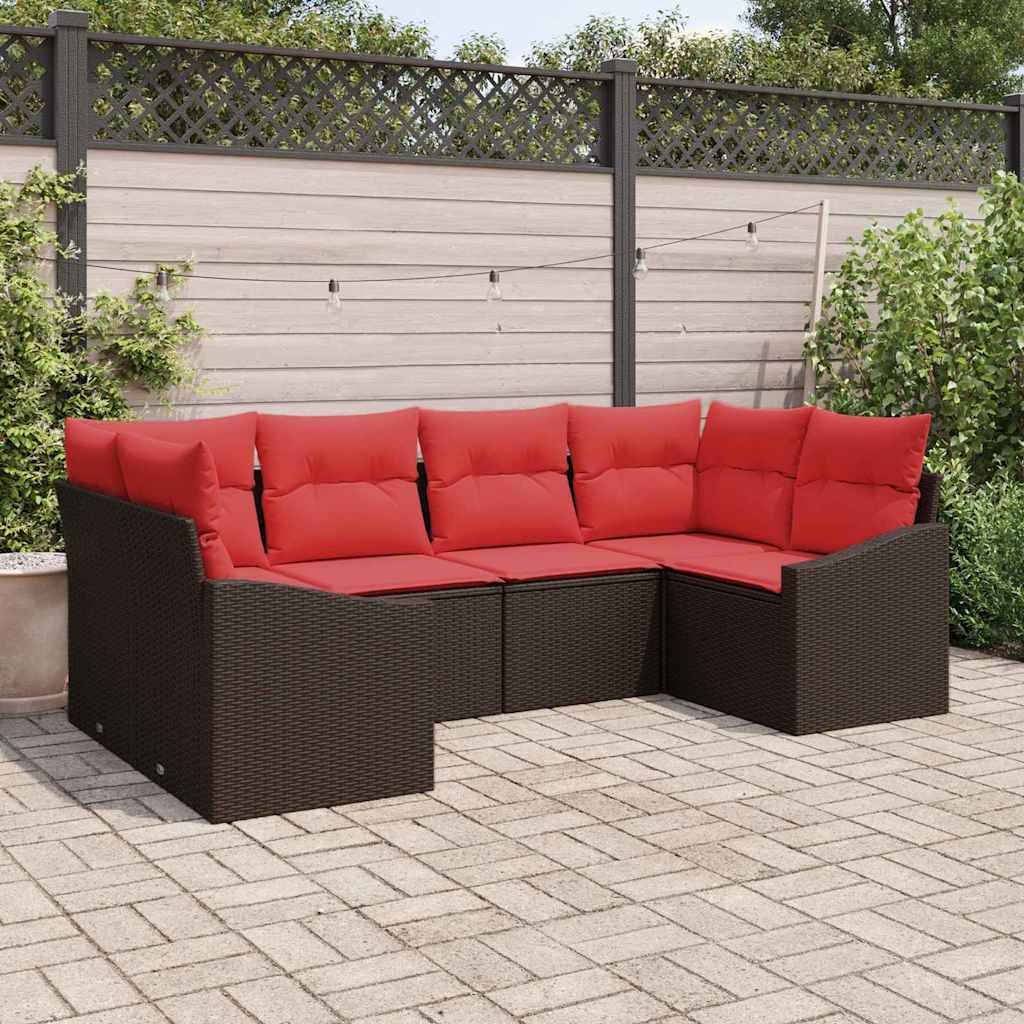 Ensemble de Canapés 6 pc Marron polyrotin