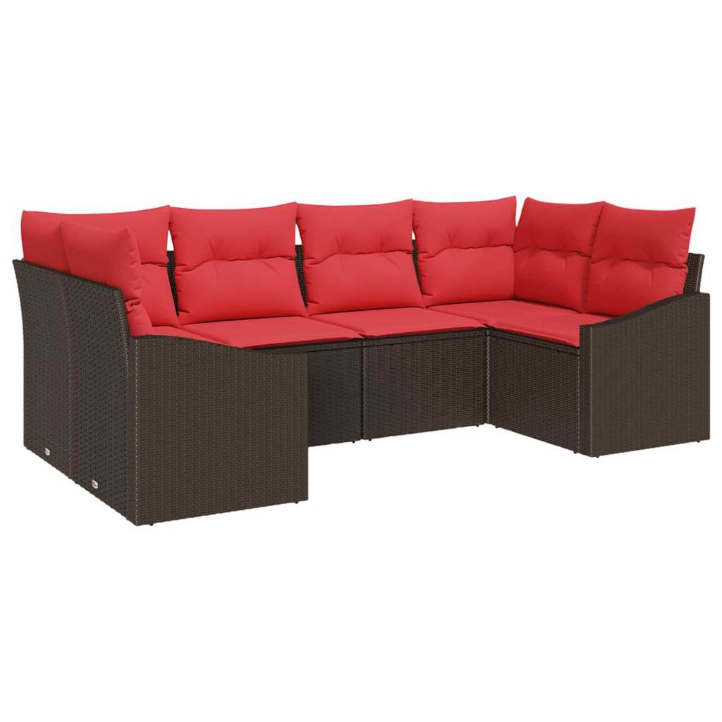Ensemble de Canapés 6 pc Marron polyrotin