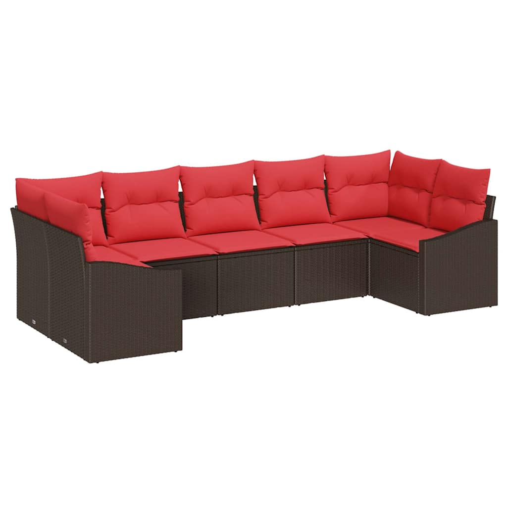 Ensemble de Canapés 7 pc Marron polyrotin