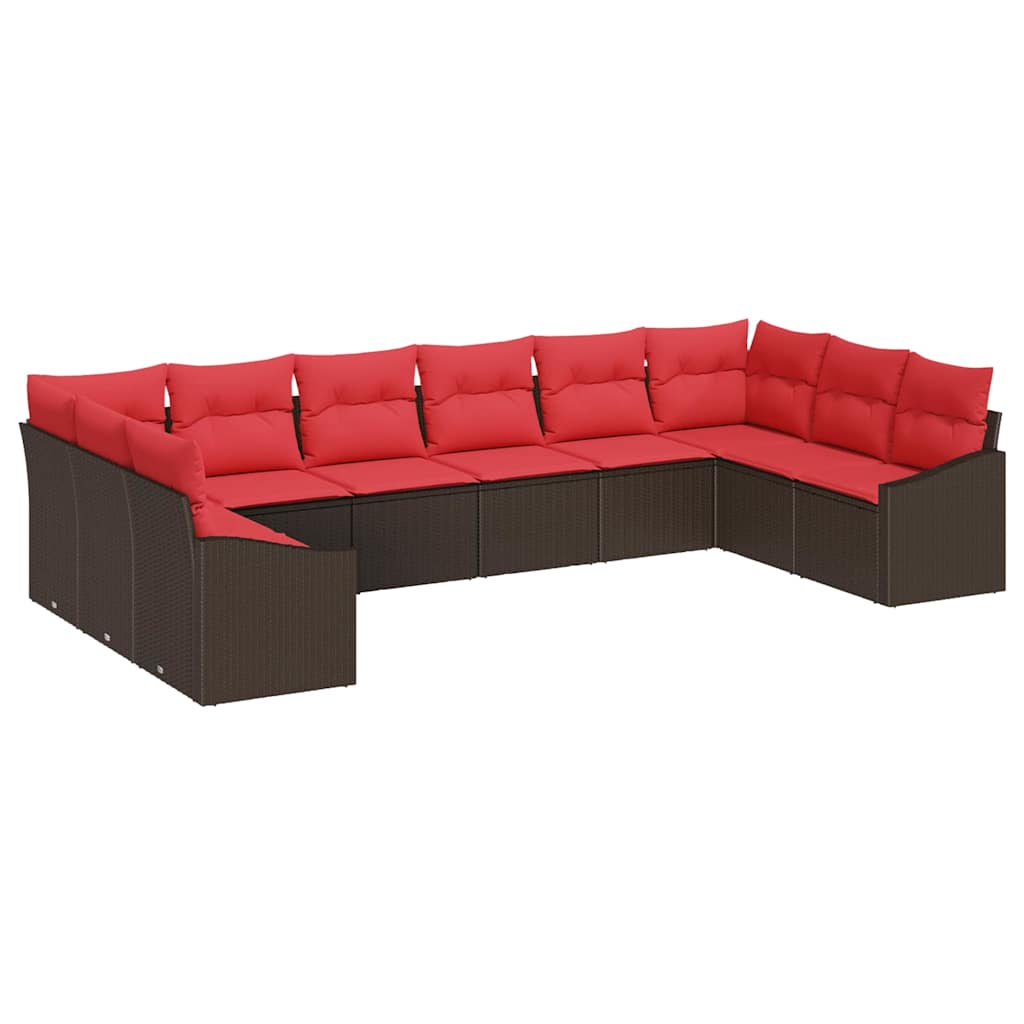 Ensemble de Canapés 10 pc Marron polyrotin