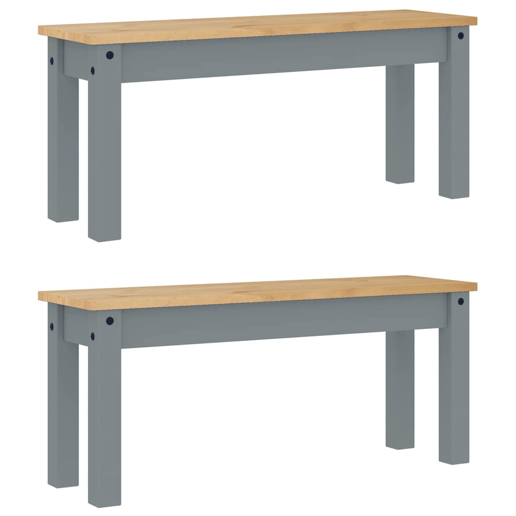 Ensemble à manger PANAMA 3 pcs gris bois de pin massif - XIOS