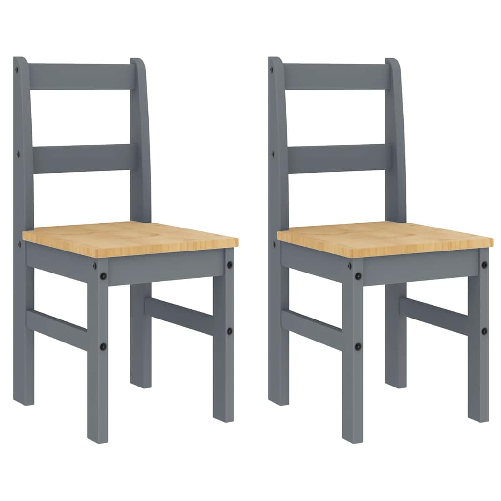Ensemble à manger PANAMA 4 pcs gris bois de pin massif - XIOS