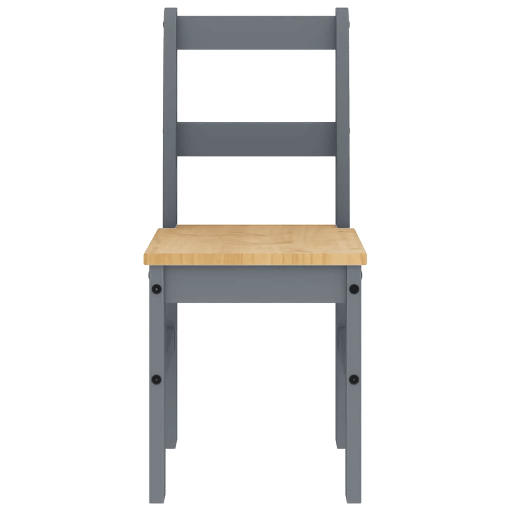 Ensemble à manger PANAMA 4 pcs gris bois de pin massif - XIOS