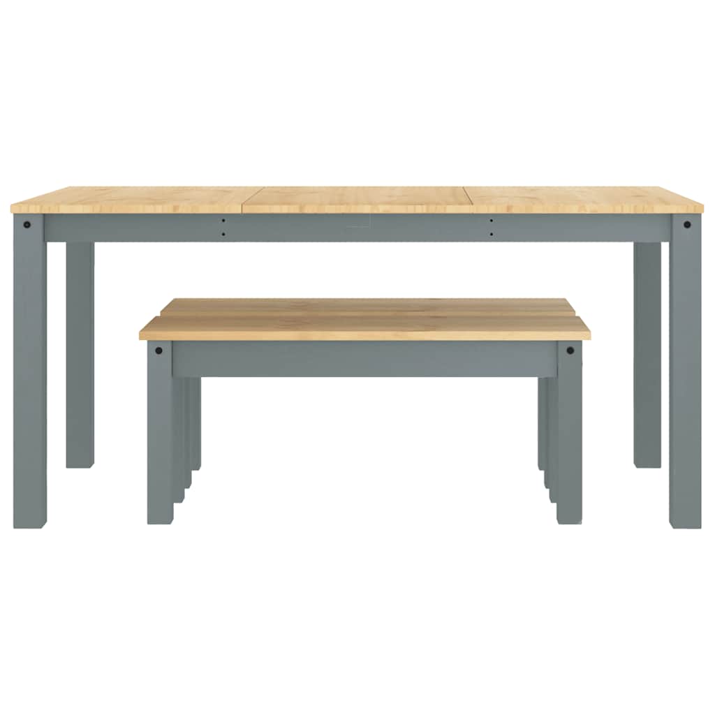 Ensemble à manger PANAMA 3 pcs gris bois de pin massif - XIOS